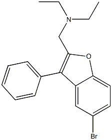 5-Bromo-2-(diethylaminomethyl)-3-phenylbenzofuran Structure