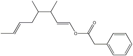 Phenylacetic acid 3,4-dimethyl-1,6-octadienyl ester Structure