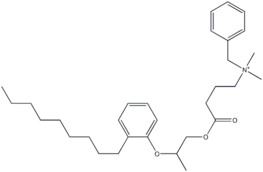 N,N-Dimethyl-N-benzyl-N-[3-[[2-(2-nonylphenyloxy)propyl]oxycarbonyl]propyl]aminium 구조식 이미지