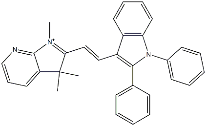 2-[2-(1,2-Diphenyl-1H-indol-3-yl)ethenyl]-1,3,3-trimethyl-3H-pyrrolo[2,3-b]pyridin-1-ium 구조식 이미지