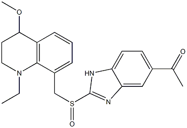 1-Ethyl-1,2,3,4-tetrahydro-4-methoxy-8-(5-acetyl-1H-benzimidazol-2-ylsulfinylmethyl)quinoline Structure