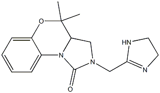 4,4-Dimethyl-2,3,3a,4-tetrahydro-2-[(1-imidazolin-2-yl)methyl]-1H-imidazo[5,1-c][1,4]benzoxazin-1-one Structure
