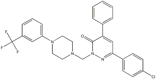 4-Phenyl-6-(4-chlorophenyl)-2-[[4-(3-trifluoromethylphenyl)piperazino]methyl]pyridazin-3(2H)-one 구조식 이미지