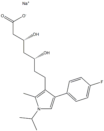 (3R,5R)-3,5-Dihydroxy-7-[2-methyl-1-isopropyl-4-(4-fluorophenyl)-1H-pyrrol-3-yl]heptanoic acid sodium salt 구조식 이미지