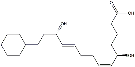 (5R,6Z,8E,10E,12S)-5,12-Dihydroxy-14-cyclohexyl-6,8,10-tetradecatrienoic acid 구조식 이미지