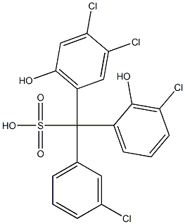 (3-Chlorophenyl)(3-chloro-2-hydroxyphenyl)(3,4-dichloro-6-hydroxyphenyl)methanesulfonic acid Structure
