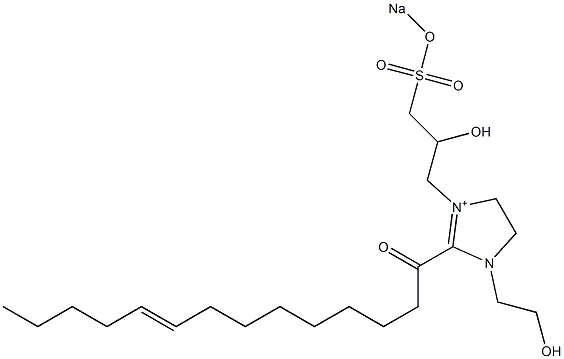 1-(2-Hydroxyethyl)-3-[2-hydroxy-3-(sodiooxysulfonyl)propyl]-2-(9-tetradecenoyl)-2-imidazoline-3-ium 구조식 이미지