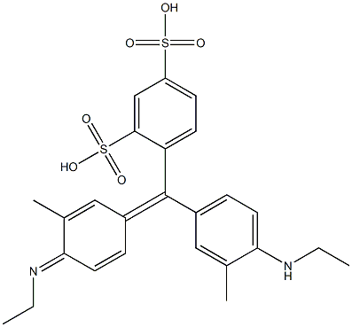 4-[[4-(Ethylamino)-3-methylphenyl][4-(ethylimino)-3-methyl-2,5-cyclohexadien-1-ylidene]methyl]-1,3-benzenedisulfonic acid Structure