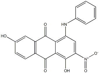 1-Anilino-4,7-dihydroxy-3-nitroanthraquinone 구조식 이미지