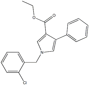 1-(2-Chlorobenzyl)-4-phenyl-1H-pyrrole-3-carboxylic acid ethyl ester 구조식 이미지