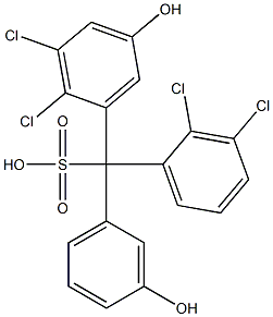 (2,3-Dichlorophenyl)(2,3-dichloro-5-hydroxyphenyl)(3-hydroxyphenyl)methanesulfonic acid Structure