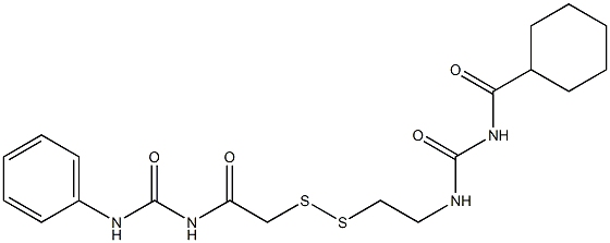 1-(Cyclohexylcarbonyl)-3-[2-[[(3-phenylureido)carbonylmethyl]dithio]ethyl]urea 구조식 이미지