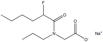 N-(2-Fluorohexanoyl)-N-propylglycine sodium salt Structure