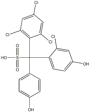 (2-Chloro-4-hydroxyphenyl)(2,4,6-trichlorophenyl)(4-hydroxyphenyl)methanesulfonic acid Structure