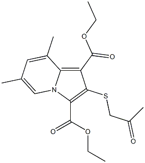 2-(2-Oxopropylthio)-6,8-dimethylindolizine-1,3-dicarboxylic acid diethyl ester 구조식 이미지