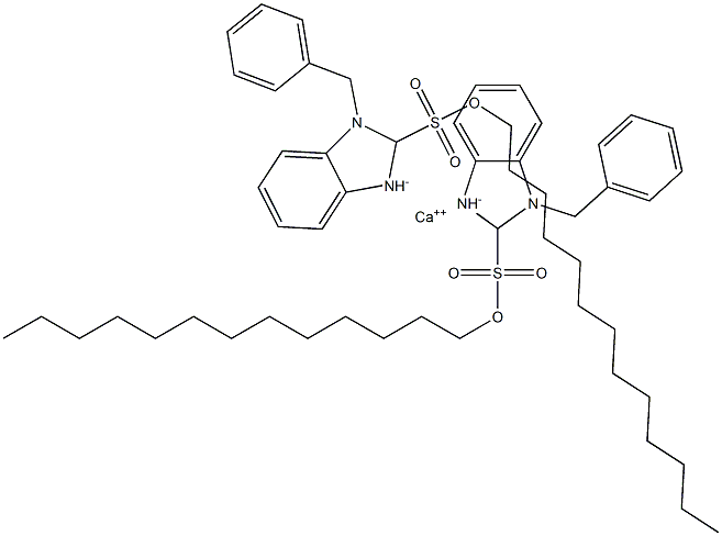 Bis(1-benzyl-2,3-dihydro-2-tridecyl-1H-benzimidazole-2-sulfonic acid)calcium salt 구조식 이미지