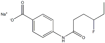 4-[(4-Fluorohexanoyl)amino]benzenecarboxylic acid sodium salt 구조식 이미지