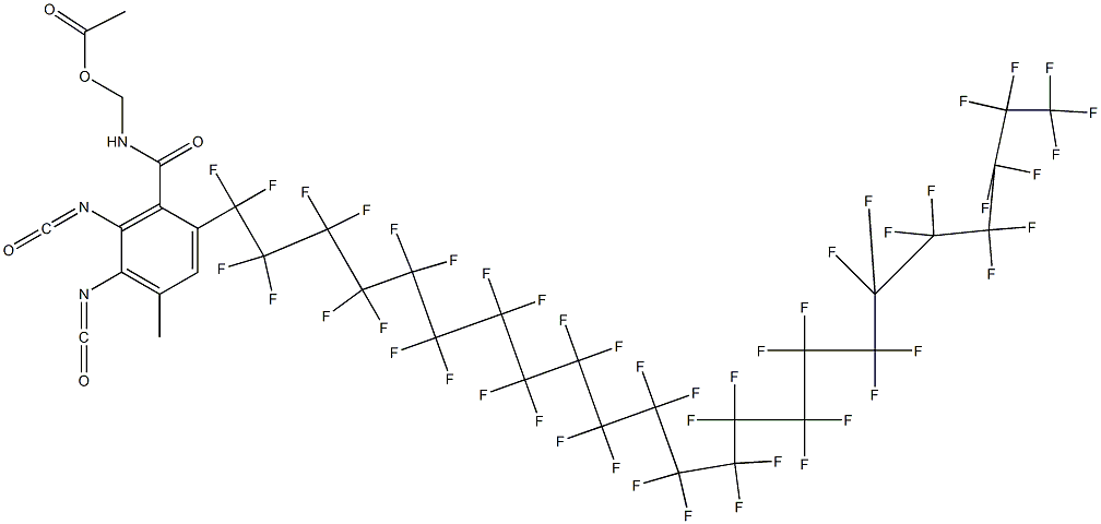 N-(Acetyloxymethyl)-2-(heptatetracontafluorotricosyl)-5,6-diisocyanato-4-methylbenzamide Structure