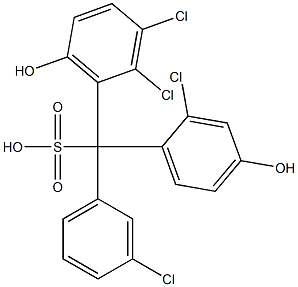 (3-Chlorophenyl)(2-chloro-4-hydroxyphenyl)(2,3-dichloro-6-hydroxyphenyl)methanesulfonic acid Structure
