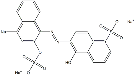 5-Hydroxy-6-(2-hydroxy-4-sodiosulfo-1-naphtylazo)-1-naphthalenesulfonic acid sodium salt Structure