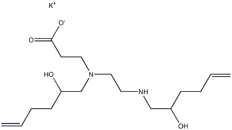 3-[N-(2-Hydroxy-5-hexenyl)-N-[2-(2-hydroxy-5-hexenylamino)ethyl]amino]propionic acid potassium salt 구조식 이미지