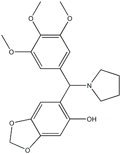 6-[(1-Pyrrolidinyl)(3,4,5-trimethoxyphenyl)methyl]-1,3-benzodioxol-5-ol 구조식 이미지