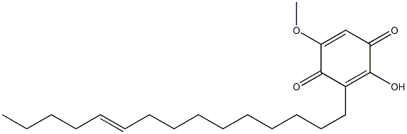 2-Hydroxy-5-methoxy-3-(10-pentadecenyl)-p-benzoquinone Structure