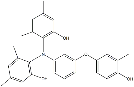 N,N-Bis(6-hydroxy-2,4-dimethylphenyl)-3-(4-hydroxy-3-methylphenoxy)benzenamine 구조식 이미지