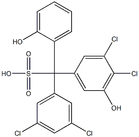 (3,5-Dichlorophenyl)(3,4-dichloro-5-hydroxyphenyl)(2-hydroxyphenyl)methanesulfonic acid 구조식 이미지