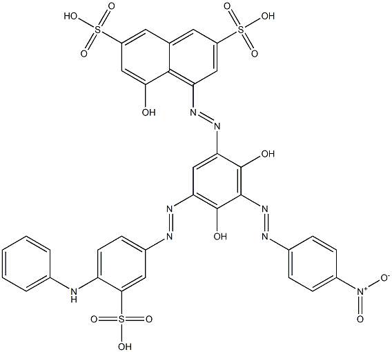 4-[[2,4-Dihydroxy-3-[(4-nitrophenyl)azo]-5-[[4-(phenylamino)-3-sulfophenyl]azo]phenyl]azo]-5-hydroxy-2,7-naphthalenedisulfonic acid Structure