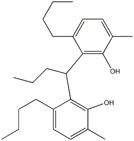 6,6'-Butylidenebis(2-methyl-5-butylphenol) Structure