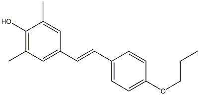 4-[(E)-2-(4-Propyloxyphenyl)ethenyl]-2,6-dimethylphenol 구조식 이미지