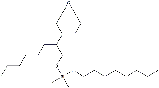 2-(3,4-Epoxycyclohexan-1-yl)ethylmethyldi(octyloxy)silane 구조식 이미지