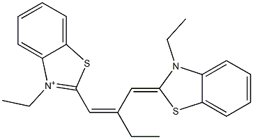 3-Ethyl-2-[2-[3-ethylbenzothiazole-2(3H)-ylidenemethyl]-1-butenyl]benzothiazole-3-ium 구조식 이미지