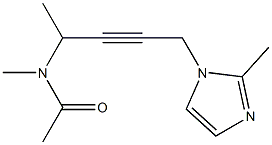 N-Methyl-N-[1-methyl-4-(2-methyl-1H-imidazol-1-yl)-2-butynyl]acetamide 구조식 이미지