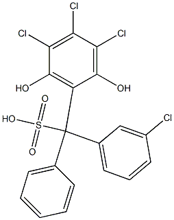 (3-Chlorophenyl)(3,4,5-trichloro-2,6-dihydroxyphenyl)phenylmethanesulfonic acid Structure