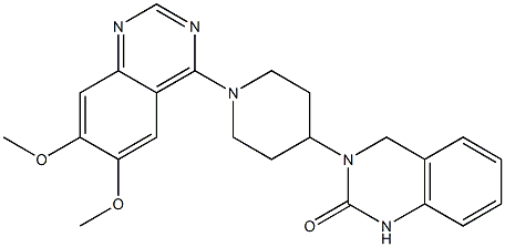3-[1-(6,7-Dimethoxy-4-quinazolinyl)-4-piperidinyl]-3,4-dihydroquinazolin-2(1H)-one 구조식 이미지