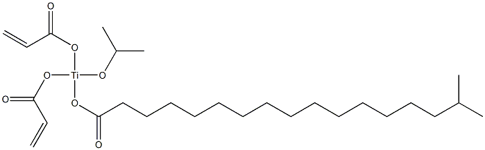 Bis(acryloyloxy)isopropoxy(1-oxo-16-methylheptadecyloxy)titanium(IV) Structure