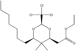 (2R,4S,6R)-2-Trichloromethyl-6-heptyl-5,5-dimethyl-1,3-dioxane-4-acetic acid ethyl ester Structure