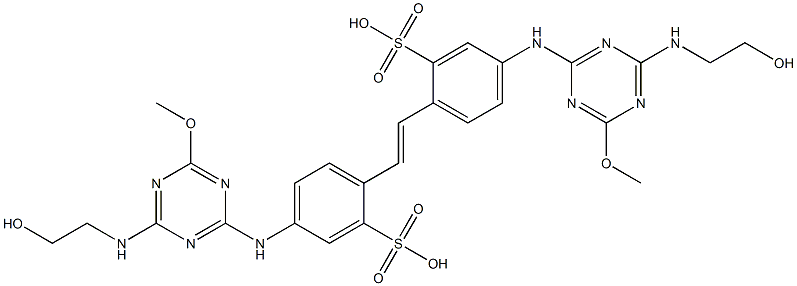 4,4'-Bis[4-(2-hydroxyethylamino)-6-methoxy-1,3,5-triazin-2-ylamino]-2,2'-stilbenedisulfonic acid Structure