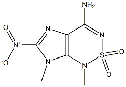 4-Amino-1,7-dimethyl-6-nitro-1H,7H-imidazo[4,5-c][1,2,6]thiadiazine 2,2-dioxide 구조식 이미지