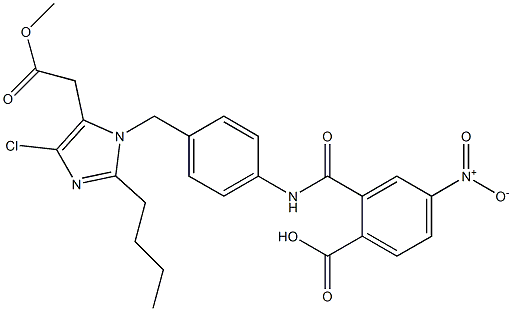 2-Butyl-4-chloro-1-[4-[2-(hydroxycarbonyl)-5-nitrobenzoylamino]benzyl]-1H-imidazole-5-acetic acid methyl ester Structure