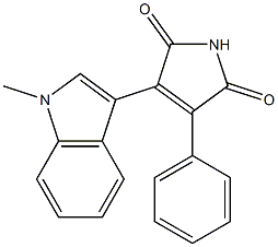 3-Phenyl-4-(1-methyl-1H-indole-3-yl)-3-pyrroline-2,5-dione 구조식 이미지