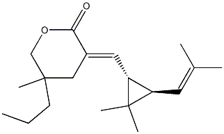 (3Z)-5-Methyl-5-propyl-3-[[(1R,2R)-3,3-dimethyl-2-(2-methyl-1-propenyl)cyclopropan-1-yl]methylene]tetrahydro-2H-pyran-2-one Structure