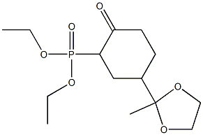 [2-Oxo-5-(2-methyl-1,3-dioxolan-2-yl)cyclohexyl]phosphonic acid diethyl ester 구조식 이미지