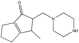 3,4,5,6-Tetrahydro-3-methyl-2-(1-piperazinylmethyl)pentalen-1(2H)-one Structure