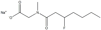 N-(3-Fluoroheptanoyl)-N-methylglycine sodium salt 구조식 이미지