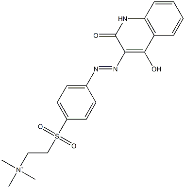 2-[p-(4-Hydroxy-2-oxo-1,2-dihydroquinolin-3-ylazo)phenylsulfonyl]ethyltrimethylaminium Structure