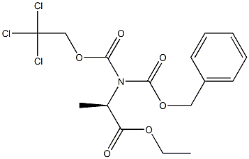 N-(Benzyloxycarbonyl)-N-(2,2,2-trichloroethoxycarbonyl)-D-alanine ethyl ester Structure