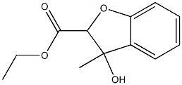 3-Methyl-3-hydroxy-2,3-dihydrobenzofuran-2-carboxylic acid ethyl ester Structure